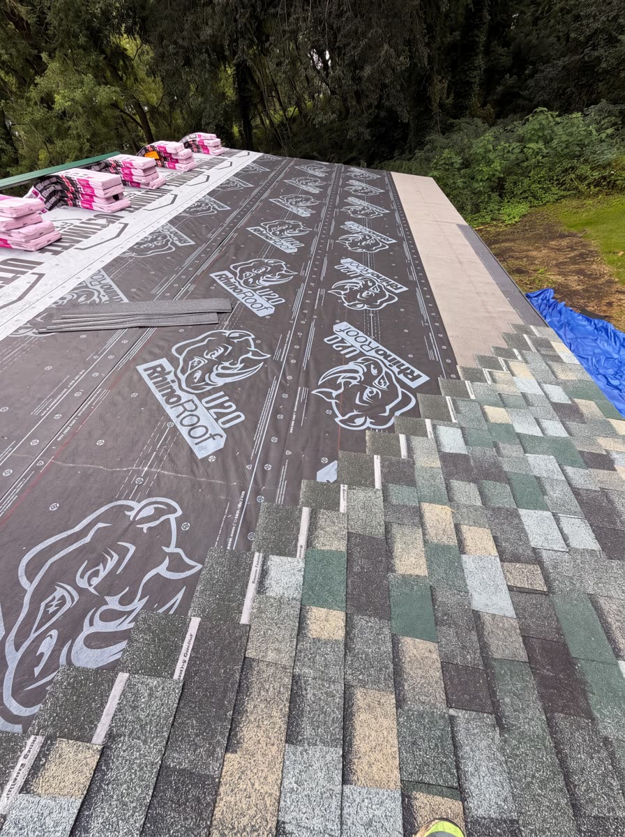 New shingle courses going down over synthetic underlayment in St Paul